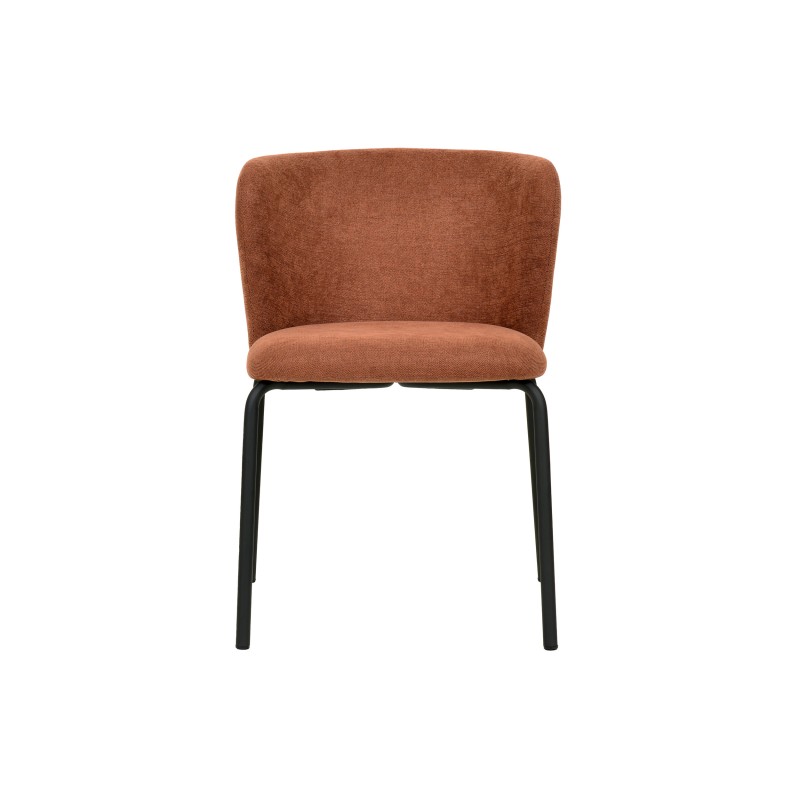 Veba - Break chaise empilable en tissu - Marron-Rouge