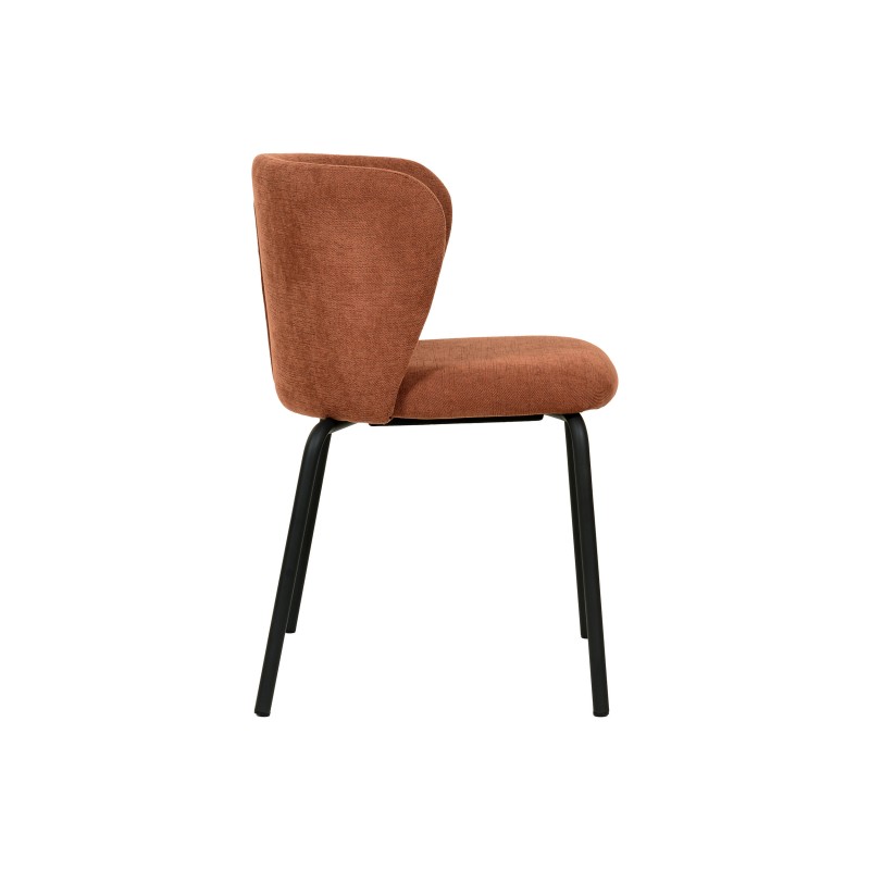 Veba - Break chaise empilable en tissu - Marron-Rouge