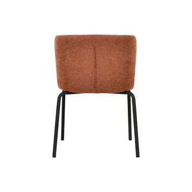Veba - Break chaise empilable en tissu - Marron-Rouge