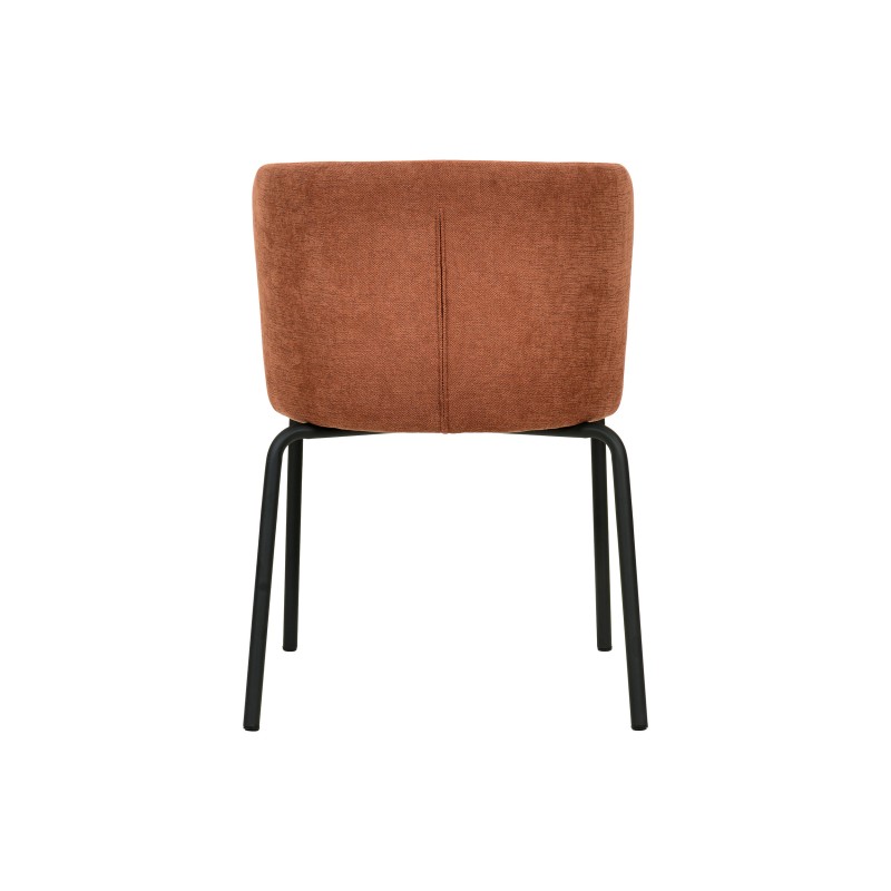 Veba - Break chaise empilable en tissu - Marron-Rouge