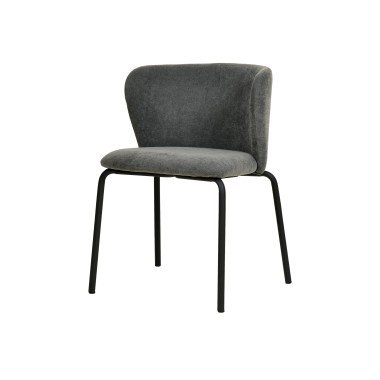 Veba - Break chaise empilable en tissu - Gris foncé