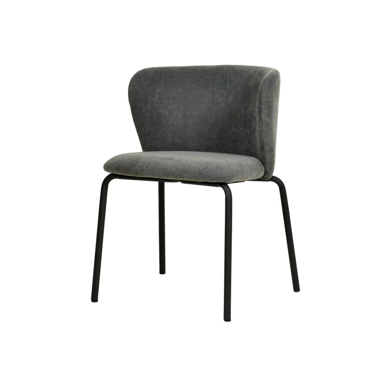 Veba - Break chaise empilable en tissu - Gris foncé