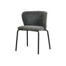 Veba - Break chaise empilable en tissu - Gris foncé