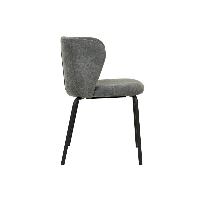 Veba - Break chaise empilable en tissu - Gris foncé