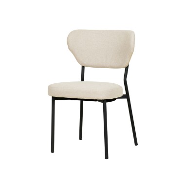 Veba - Duko chaise empilable en tissu - Beige