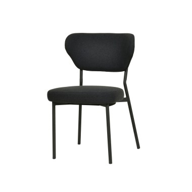 Veba - Duko chaise empilable en tissu - Noir