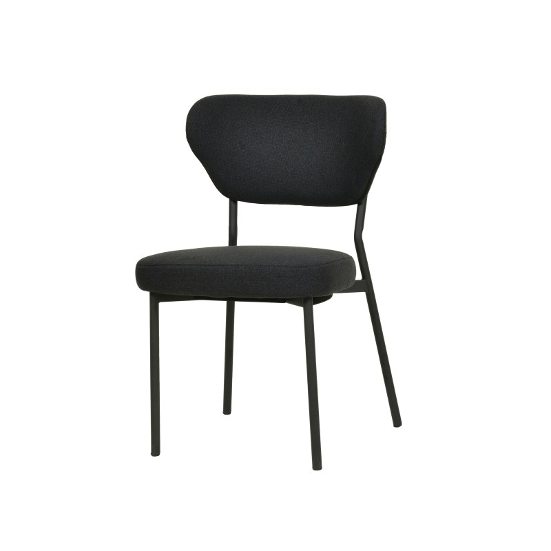 Veba - Duko chaise empilable en tissu - Noir