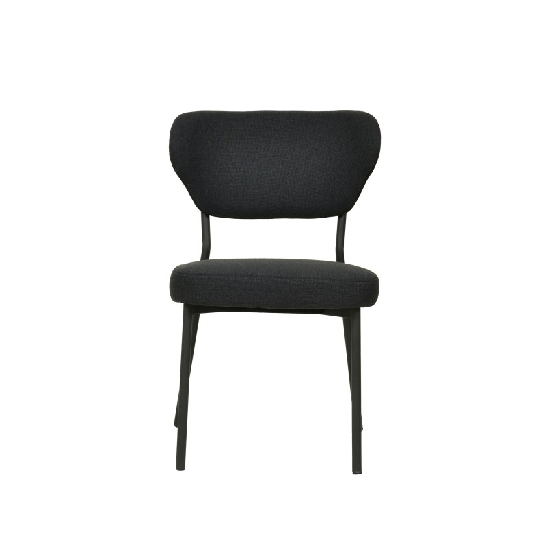 Veba - Duko chaise empilable en tissu - Noir