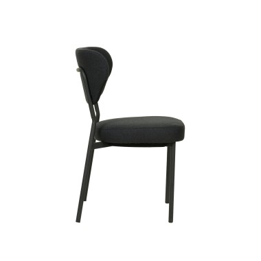 Veba - Duko chaise empilable en tissu - Noir