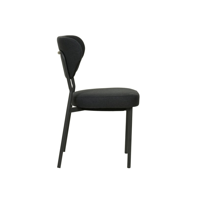 Veba - Duko chaise empilable en tissu - Noir