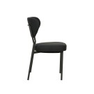 Veba - Duko chaise empilable en tissu - Noir