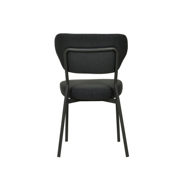 Veba - Duko chaise empilable en tissu - Noir