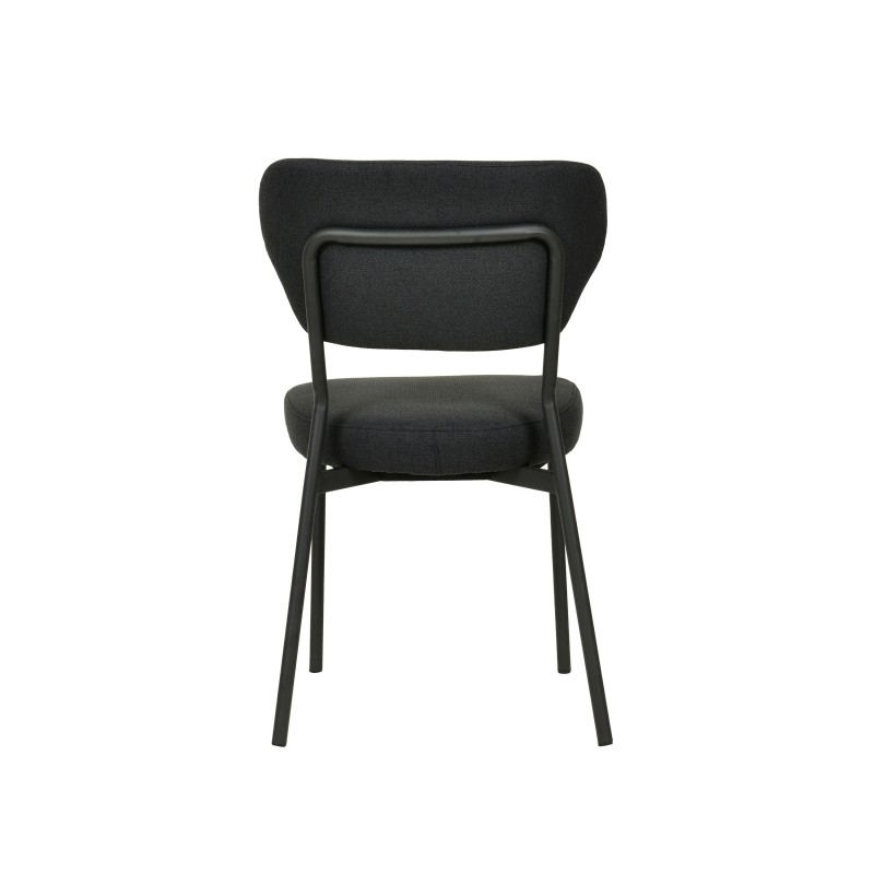Veba - Duko chaise empilable en tissu - Noir