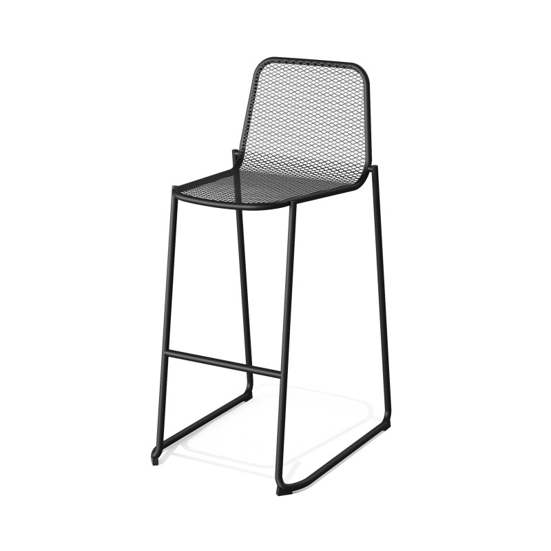 Veba - Mase tabouret de bar empilable en métal - Noir