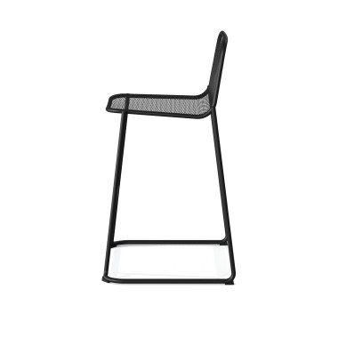 Veba - Mase tabouret de bar empilable en métal - Noir