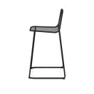 Veba - Mase tabouret de bar empilable en métal - Noir