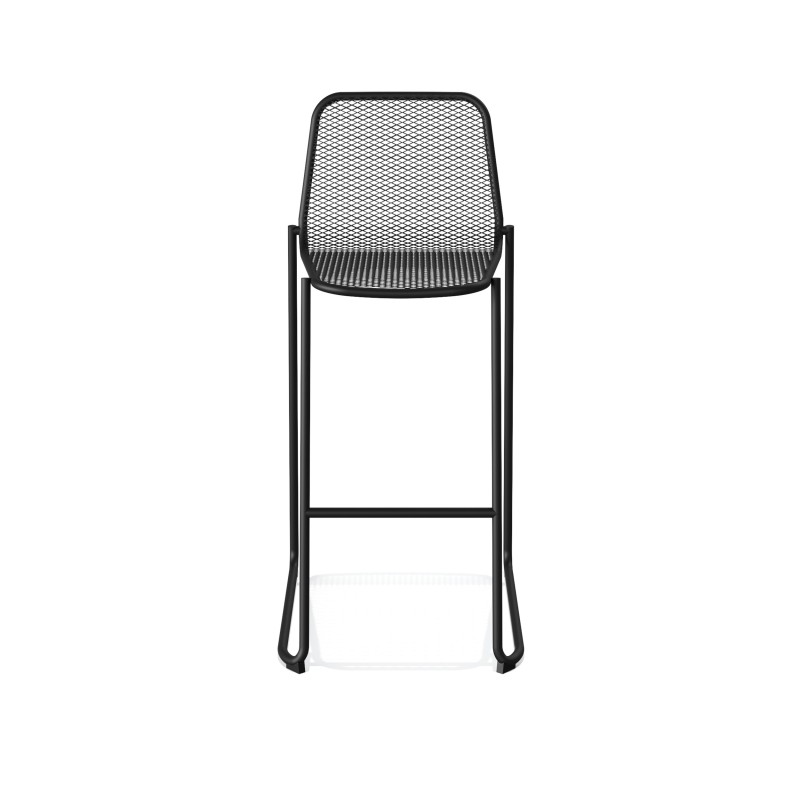 Veba - Mase tabouret de bar empilable en métal - Noir