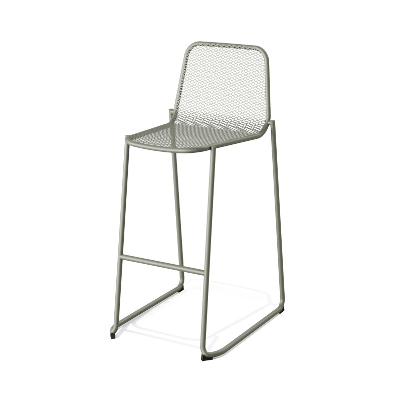 Veba - Mase tabouret de bar empilable en métal - Vert