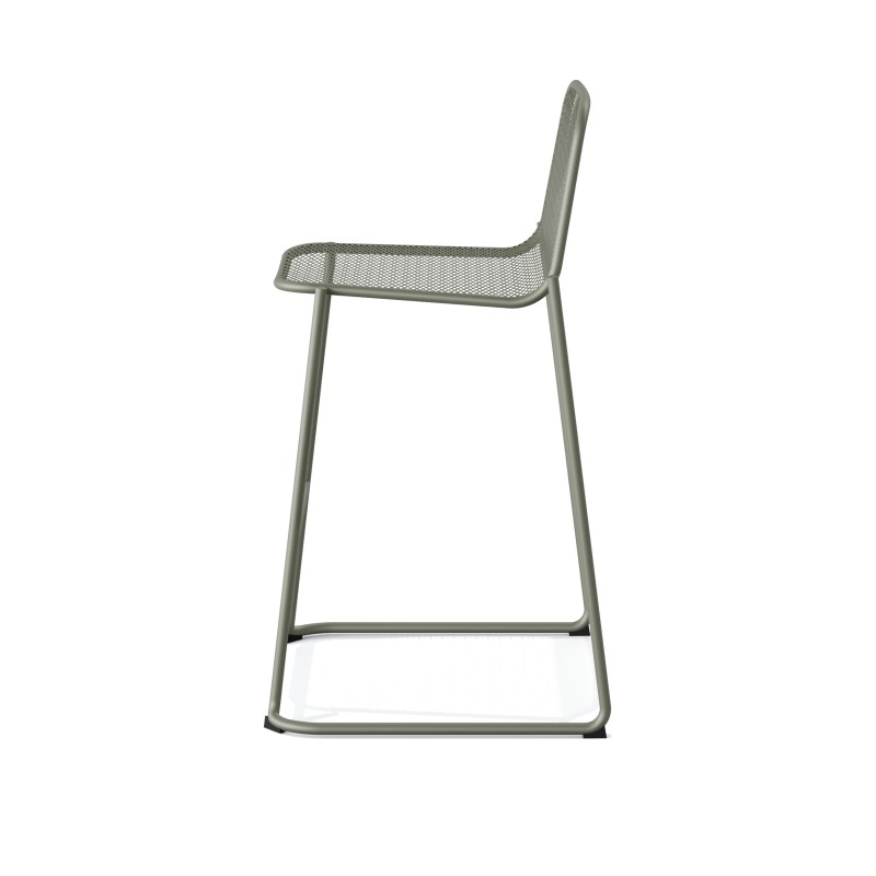 Veba - Mase tabouret de bar empilable en métal - Vert