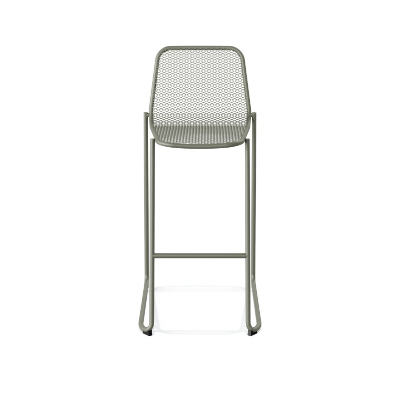 Veba - Mase tabouret de bar empilable en métal - Vert