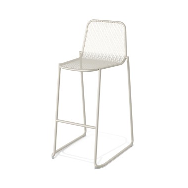 Veba - Mase tabouret de bar empilable en métal - Beige