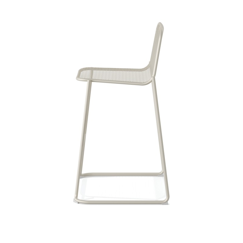 Veba - Mase tabouret de bar empilable en métal - Beige