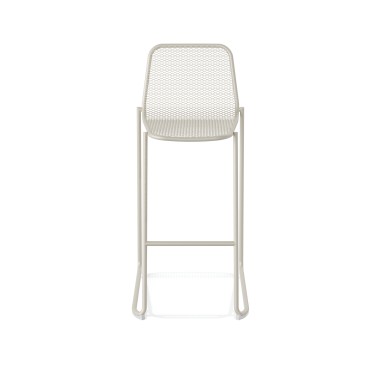Veba - Mase tabouret de bar empilable en métal - Beige