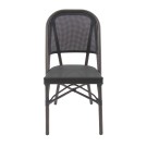 Veba - Paris chaise de bistrot en textile - Wengé-Mesh noir