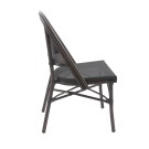 Veba - Paris chaise de bistrot en textile - Wengé-Mesh noir