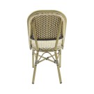 Veba - Paris chaise de bistrot en rotin - Bambou-Blanc/Noir