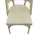 Veba - Paris chaise de bistrot en rotin - Bambou-Blanc/Noir