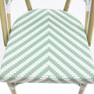 Veba - Paris chaise de bistrot en rotin  - Bambou-Blanc/Vert pastel
