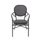 Veba - Tango chaise de bistrot en textile - Wengé-Mesh noir