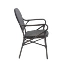 Veba - Tango chaise de bistrot en textile - Wengé-Mesh noir