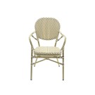 Veba - Tango chaise de bistrot en rotin - Bambou-Blanc/Noir