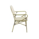 Veba - Tango chaise de bistrot en rotin - Bambou-Blanc/Noir
