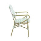 Veba - Tango chaise de bistrot en rotin - Bambou-Blanc/Vert pastel