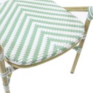 Veba - Tango chaise de bistrot en rotin - Bambou-Blanc/Vert pastel