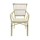 Veba - James chaise de bistrot en rotin - Bambou-Blanc/Noir