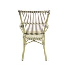 Veba - James chaise de bistrot en rotin - Bambou-Blanc/Noir