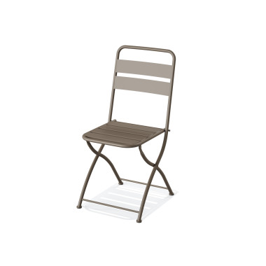 Veba - Breeze chaise de bistrot pliable en métal - Cappuccino