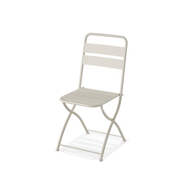 Veba - Breeze chaise de bistrot pliable en métal - Beige