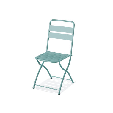 Veba - Breeze chaise de bistrot pliable en métal - Bleu