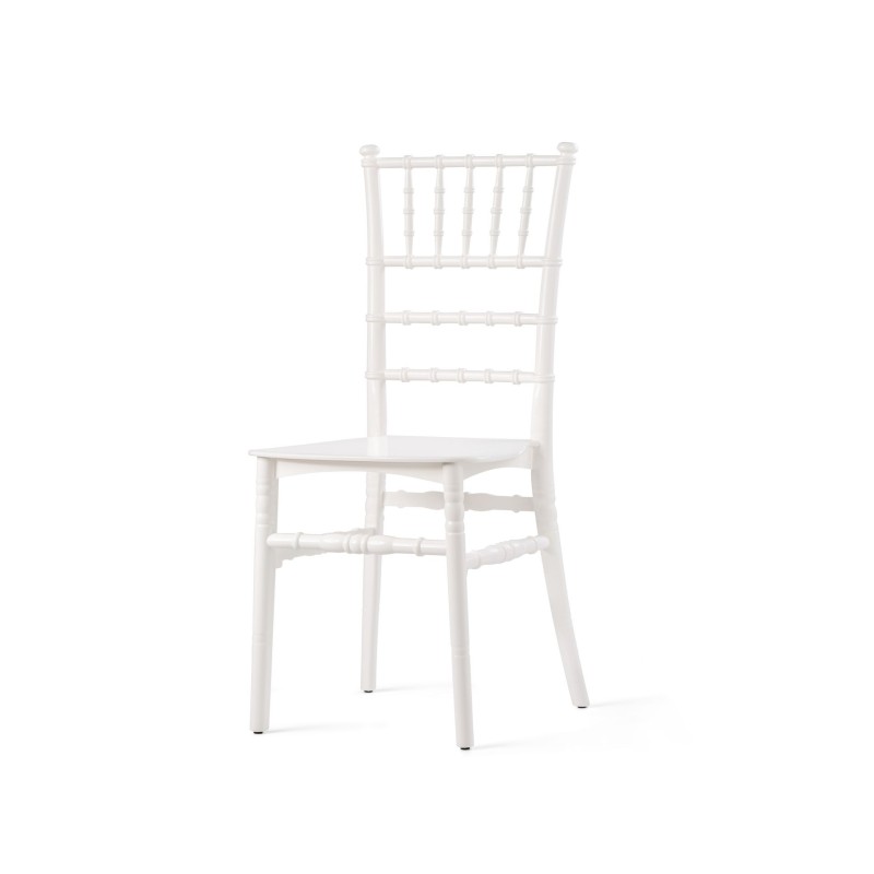 Veba - Tiffany chaise empilable Blanc, Polypropylène incassable,