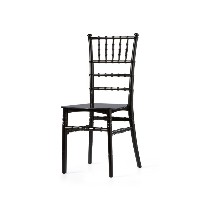 Veba - Tiffany chaise empilable Noir Polypropylène incassable,