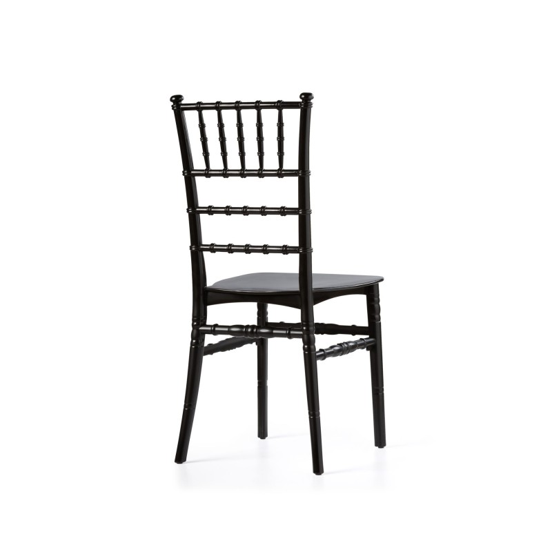Veba - Tiffany chaise empilable Noir Polypropylène incassable,