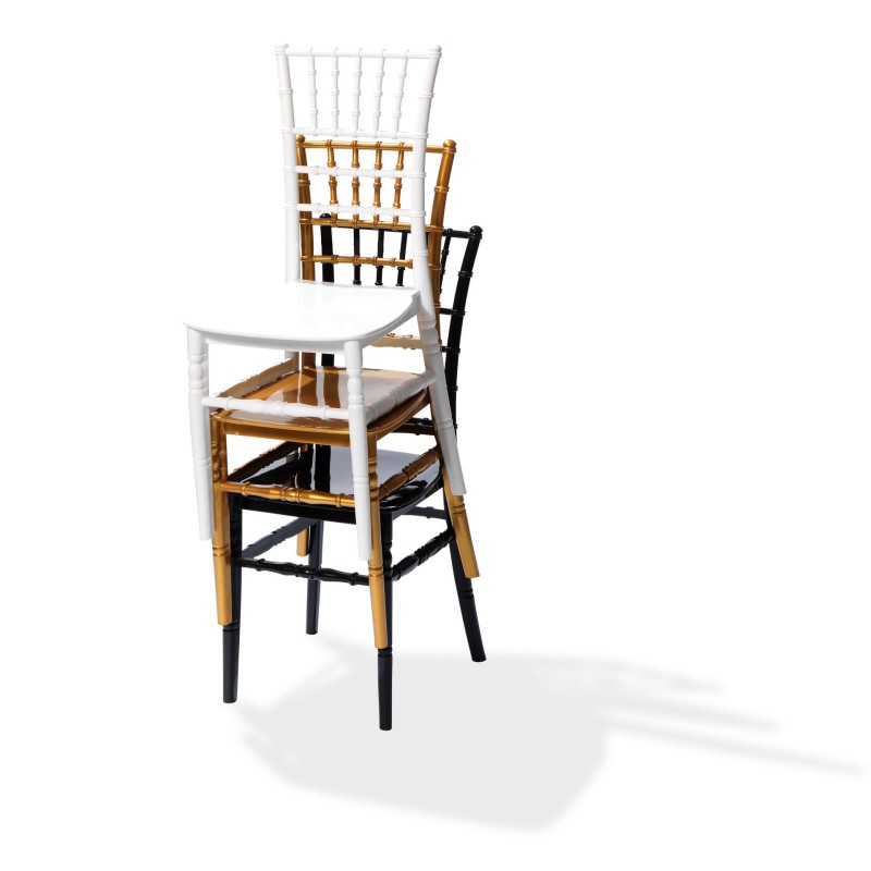 Veba - Tiffany chaise empilable Or Polypropylène incassable