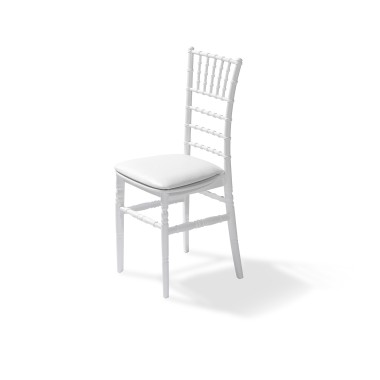 Veba - Galette de chaise en cuir synthétique Blanc