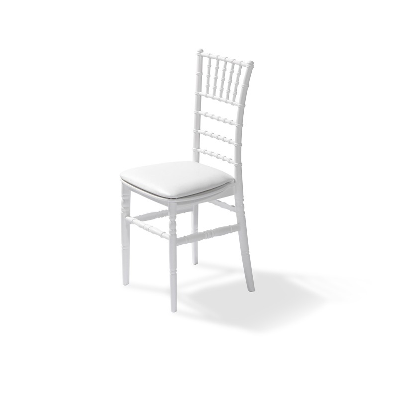 Veba - Galette de chaise en cuir synthétique Blanc