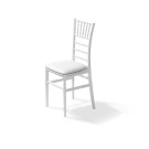 Veba - Galette de chaise en cuir synthétique Blanc